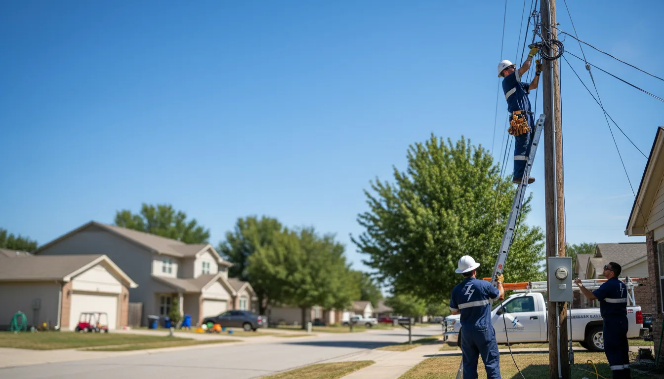 Residential electrician providing installation services in Holland, TX